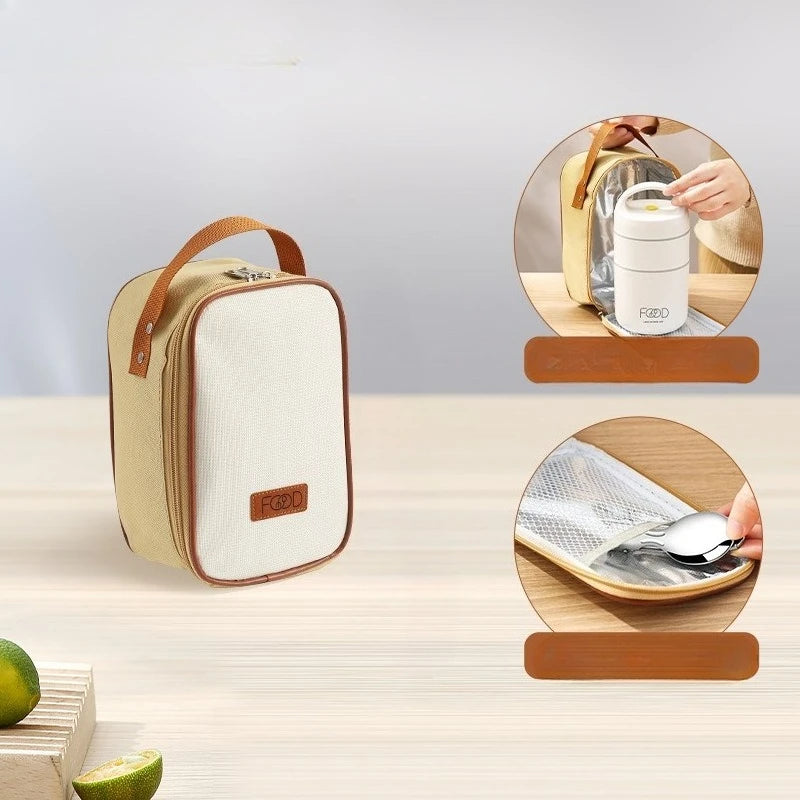 1pc Portable Thermal Porridge Cup Insulation Lunch Box Bento Box Insulation Bag Food Warmer Thermos Soup Cup For School Outdoor