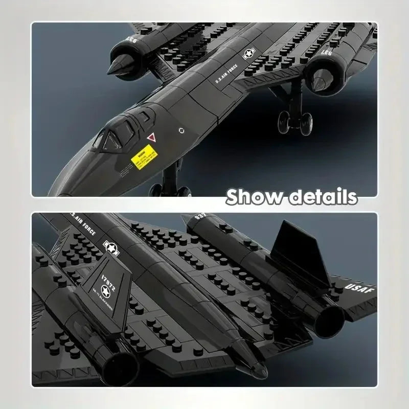 Creative Military SR-71 Blackbird Spy Plane  Building Blocks SetsMOC Kit Assembly Bricks STEM Learning Toys Gift for Children