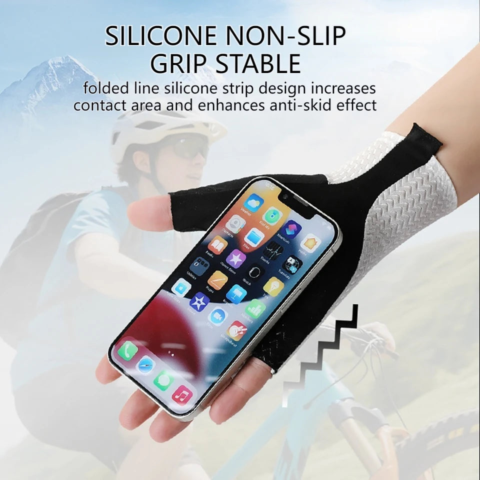 GTUBIKE Summer Breathable Half Finger Cycling Gloves Ultralight Road Bike Gloves Anti-Slip Silicone Pad Cooling Sport Gear