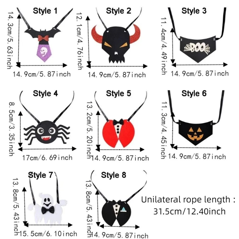 Creative Felt Goose Halloween Outfit Cute Adjustable Goose Costume Bibs Decorative Skull Ghost Pet Bibs Pet Costume Accessories