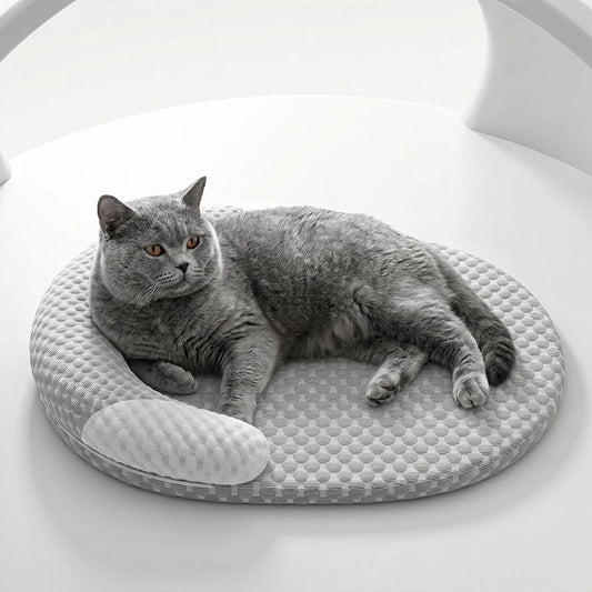 Cooling Dog Bed Summer Ice Silk Cat Mat Oval Pet Nest Breathable Heat Dissipation Cooling Pad for Small Medium Large Dogs Cats
