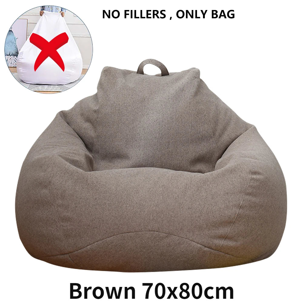 Large Bean Bag Chair Sofa Cover Comfortable Outdoor Lazy Seat Bag Couch Cover without Filler for Adults Kids Tatami Chairs Cover