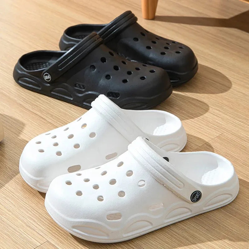 Summer Hollow Out Closed Toe Non-slip Sandals Soft Bottom SandalsMen Lightweight Thick-soled Garden Shoes