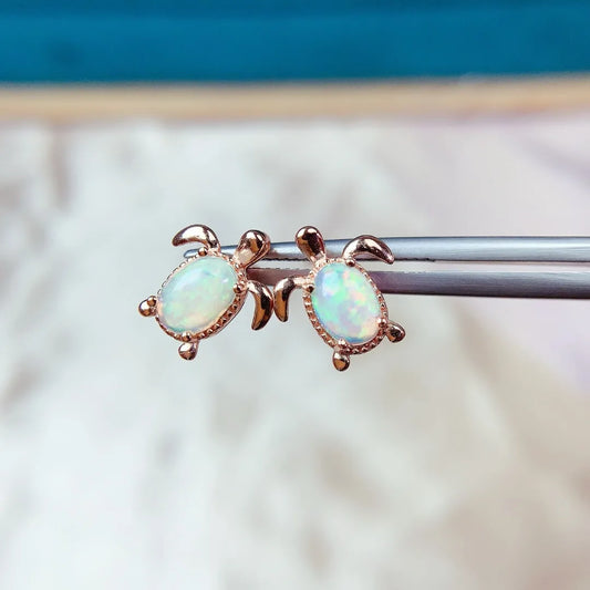 Natural Opal S925 Silver Ear Studs Luxury Large Gemstone Jewelry Design Perfect for Gifting Holidays and Daily Elegance