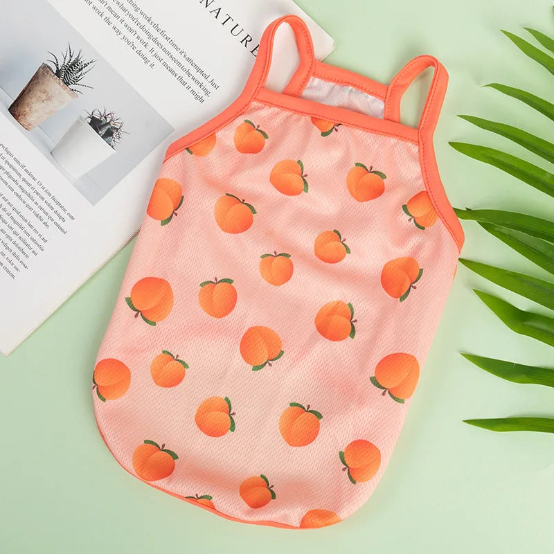 XS-XXL Ultra Thin Dog Cooling Vest Breathable Clothes Pet Clothes for Small Dogs Cute Fruit Print Summer Puppy Cat Cheap T-shirt