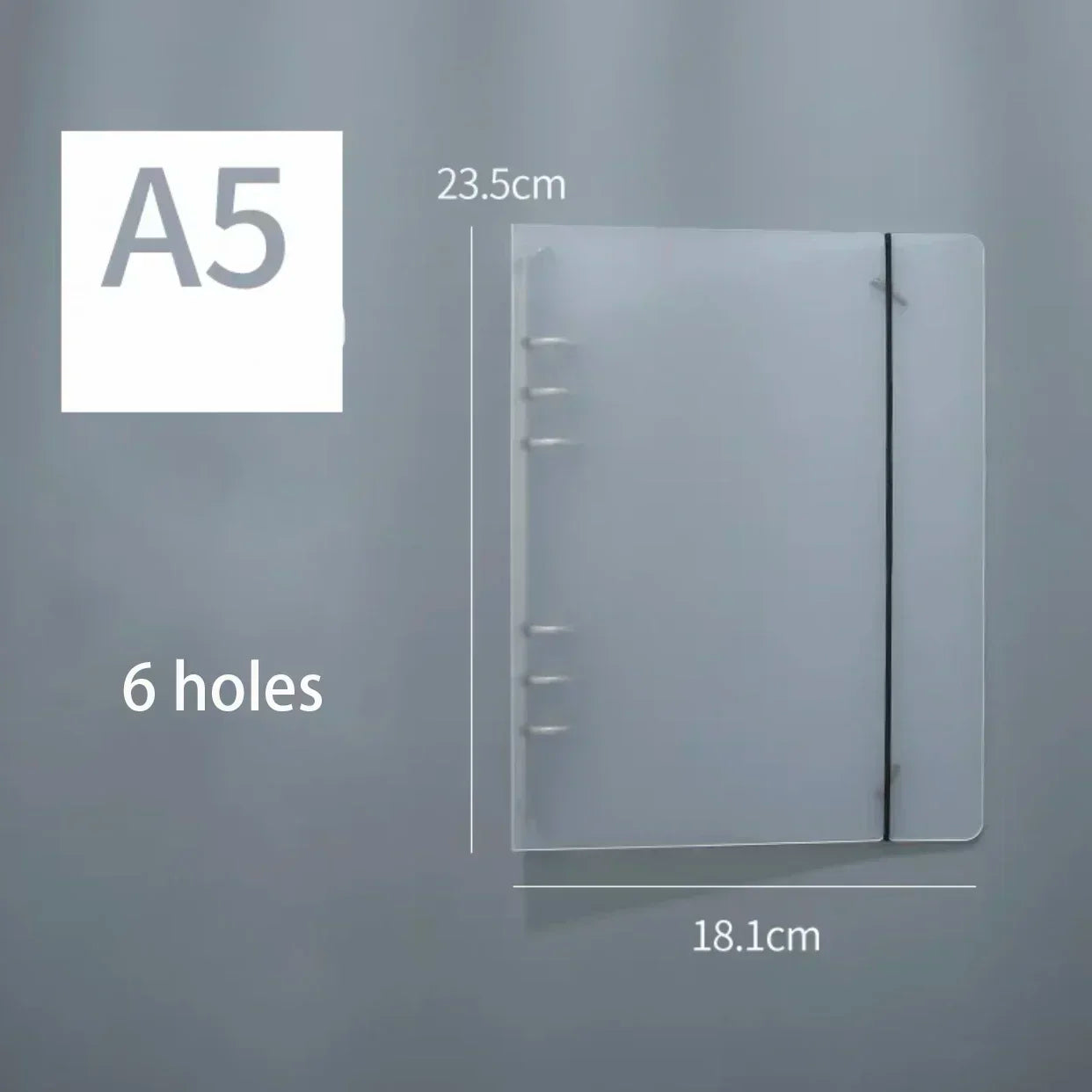 A5/A6A/A7 Transparent Loose Leaf Binder Notebook Cover Zipper Bag Note Book Journal Planner Accessories Stationery Supplies New