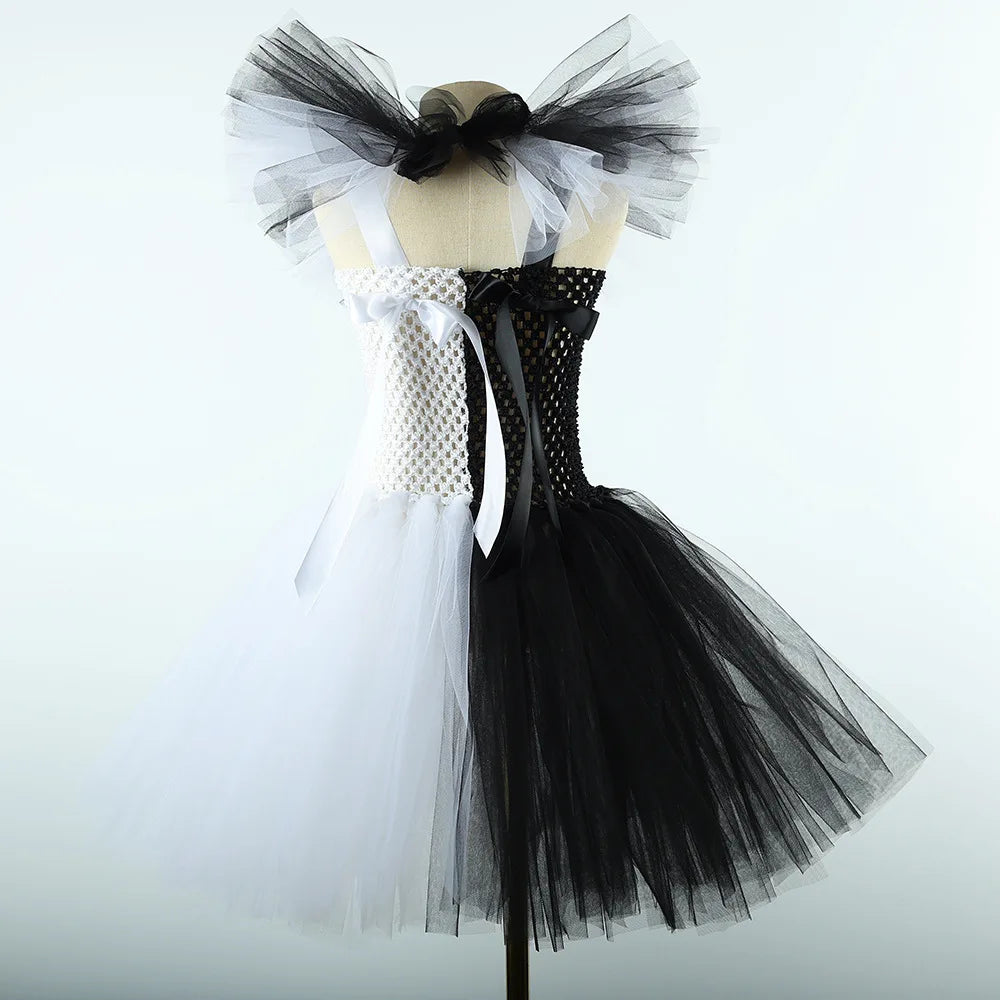 The Clown Costume Terrifier Art Girl Black White Fancy Tutu Dress Horror Joker Dress for Girls Halloween Carnival Party Costumes
