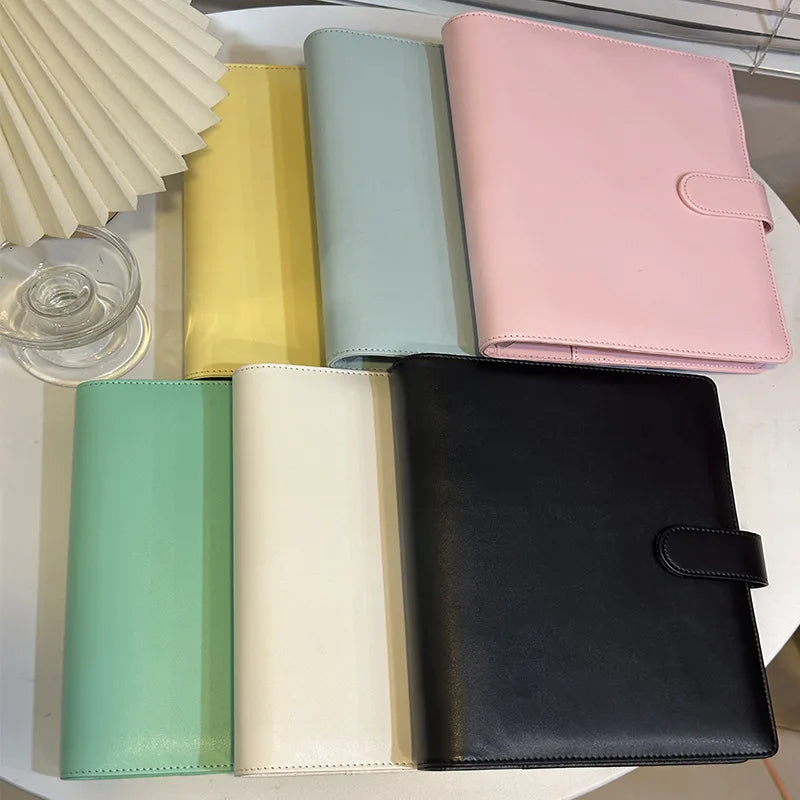 A6/A5 Macaroon 18 Colors  PU Leather DIY Binder Photocards Collect Book Diary Agenda Planner Cover Album Stationery