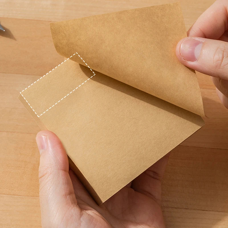80 Sheets Sticky Stationery Notepad Office bookmark Sticky notes Posted it Khaki  kawaii design Stickers in notebook Memo pad