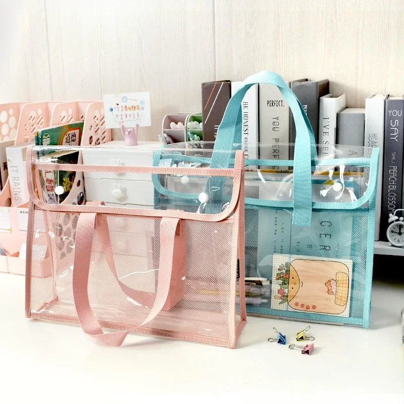 Transparent Expandable File Bag, High-quality Portable Transparent Folder, Book and Stationery Storage Bag, A4 Paper File Storage, Suitable for Office, School, Easter, Thanksgiving and Other Activities