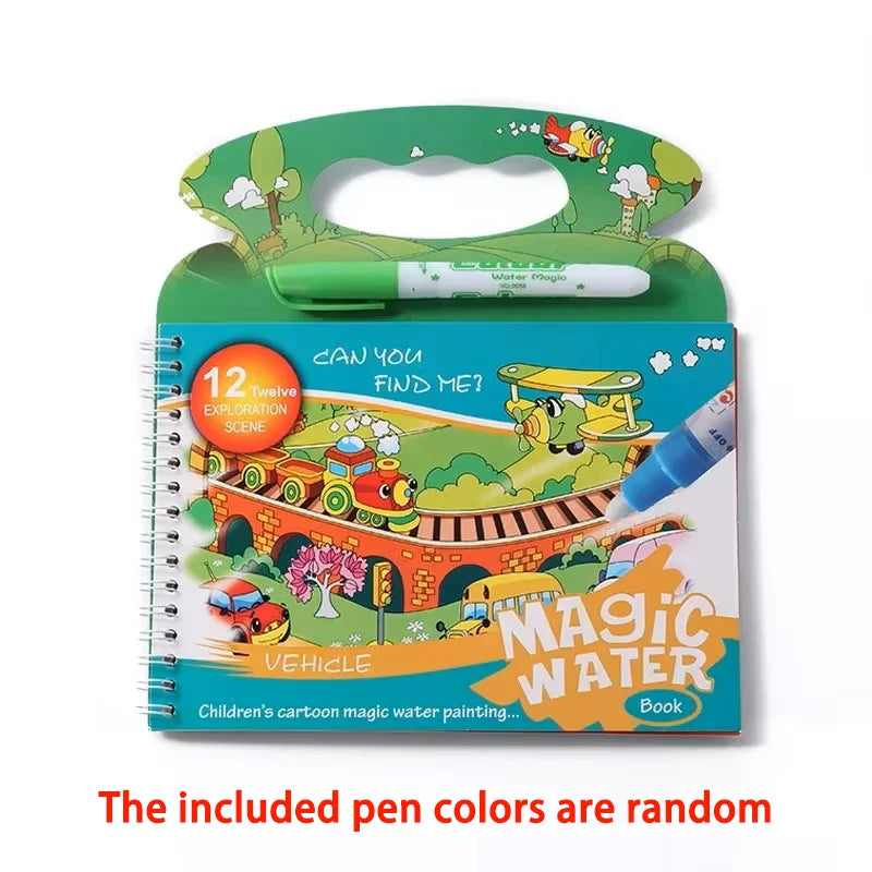 Magical Water Painting Book Toddler Early Education Toys Reusable Magic Drawing Coloring Book for Kids Children Montessori Toys