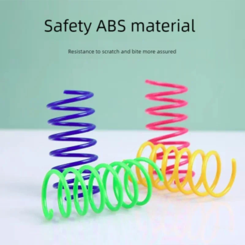Colorful Plastic Spring Cat Toy Jumping Interactive Pet Supplies Scratch-Resistant Bite-Resistant for Cats