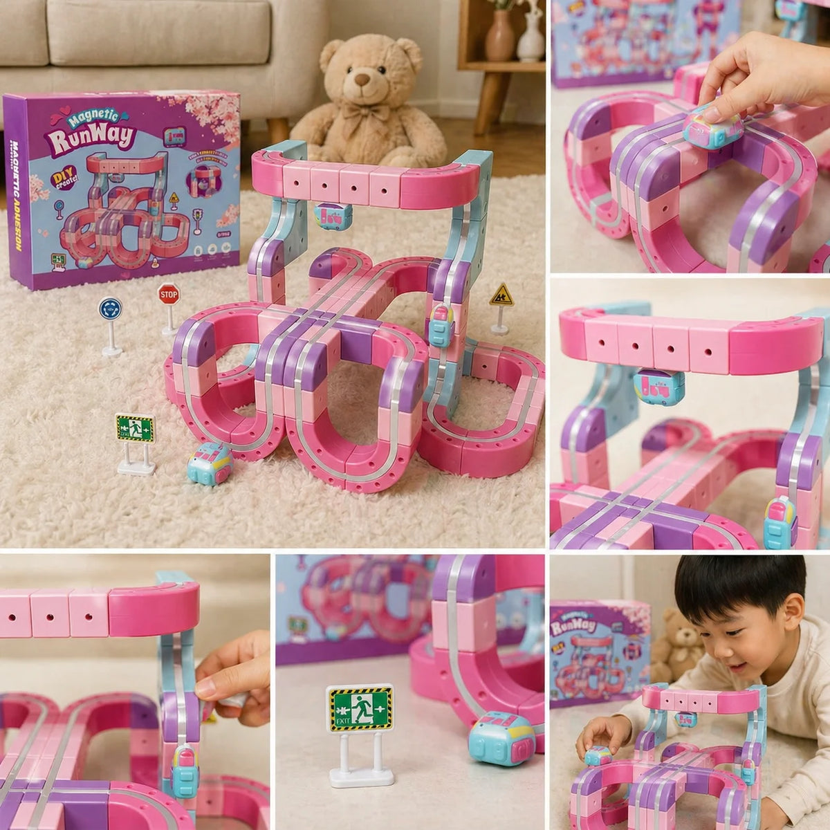 Technical Magnetic Railcar STEM Electric Train Set Anti-Gravity High-Speed Vehicle DIY Building Blocks Toy Birthday Gift Girls