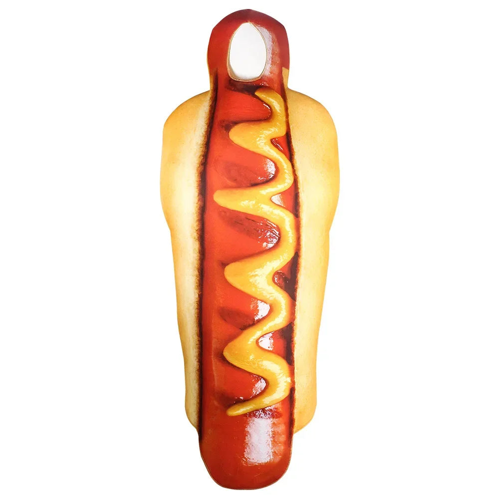 Funny Food Cosplay Halloween Costume Adult Family Fancy Dress Pizza Burger French Fries Sausage Hot Dog Carnival Party Outfit