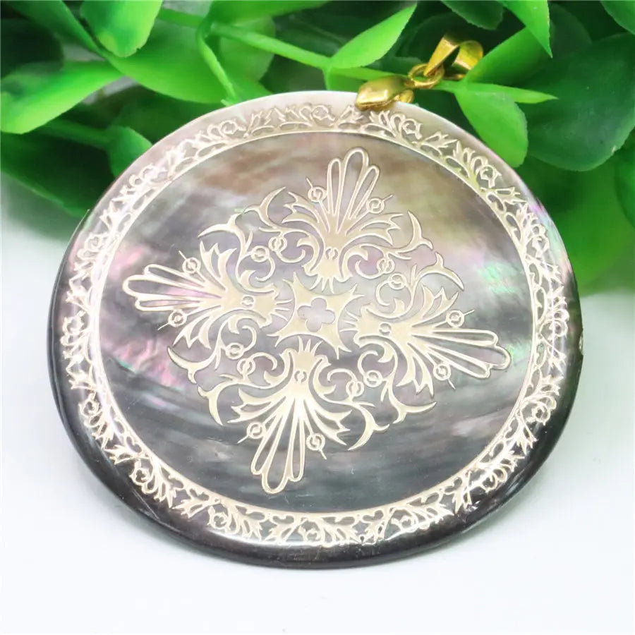 51mm Natural Accessories Multicolor Abalone Paua Sea Pearl Shells Pendant Flower DIY Christmas Women Girls Gifts Jewelry Making