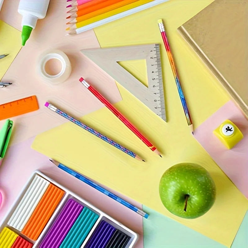 30/60pcs Wooden Pencils with Erasers: Sketching Pencils for Students, Combination Pencils for Writing, School Supplies, Statione