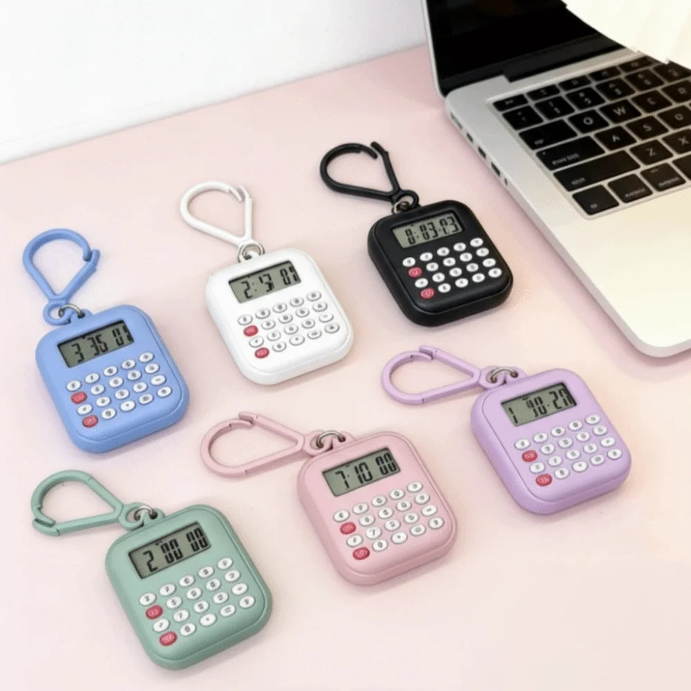 Multifunctional Mini Calculator 8 Digits Display Silent Button Electronic Calculator Lightweight Portable Keychain Calculator
