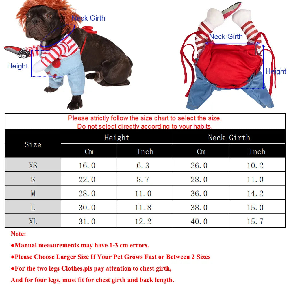 Funny Blue Pet Costume – Halloween Outfit for Small & Medium Dogs & Cats, XS–XL