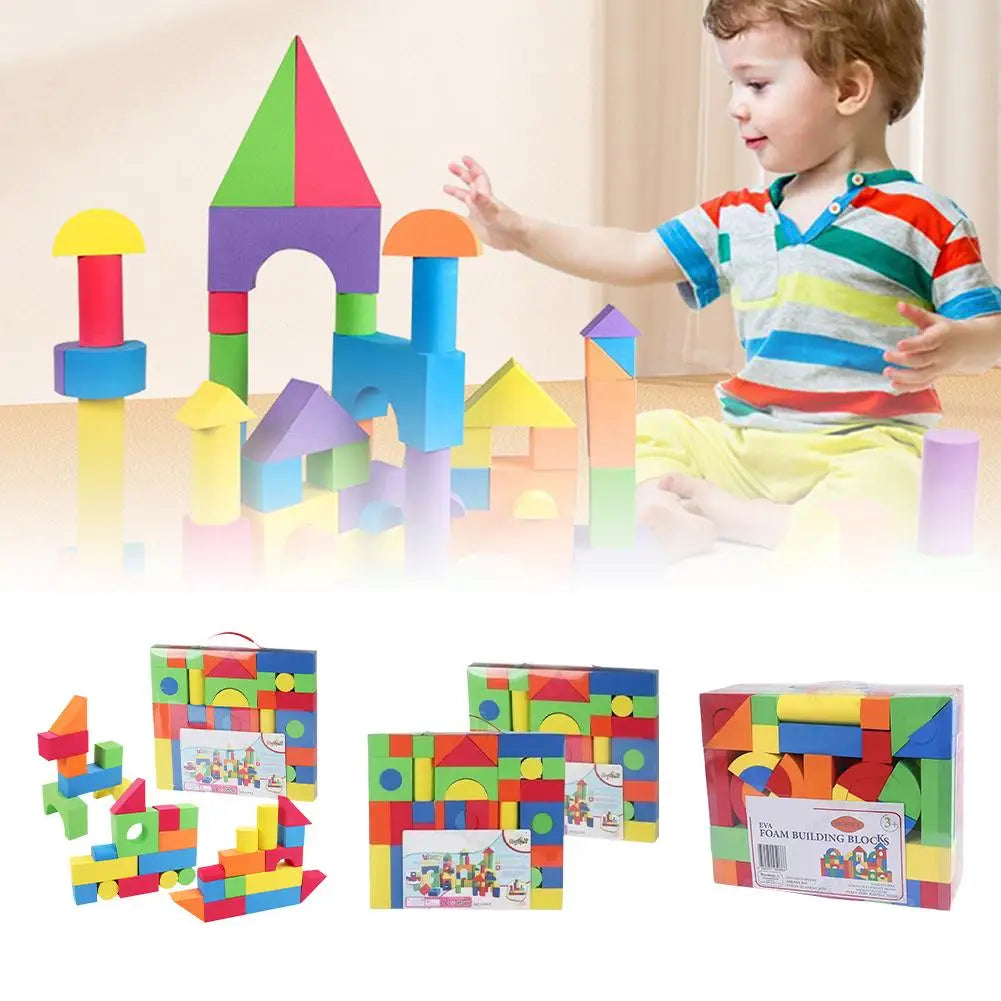 Colorful Stackable Stem Toy Foam Building Block EVA Toys For Children Boy Girl Gift Early Education Cognition 30pcs/box