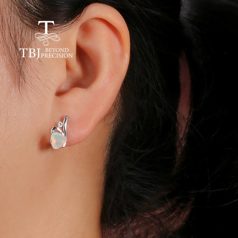 Delicate beautiful October Birthstone Natural Opal Earrings S925 silver fashion jewelry for ladies and girls birthday gifts