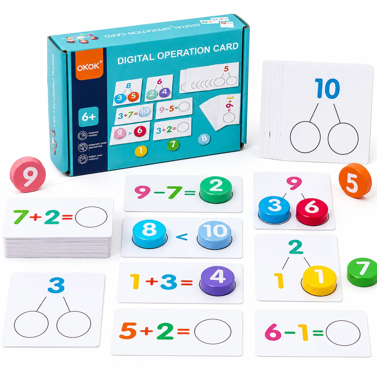 Children's math early education teaching aids, number cognition matching, mathematical operations learning, educational toys