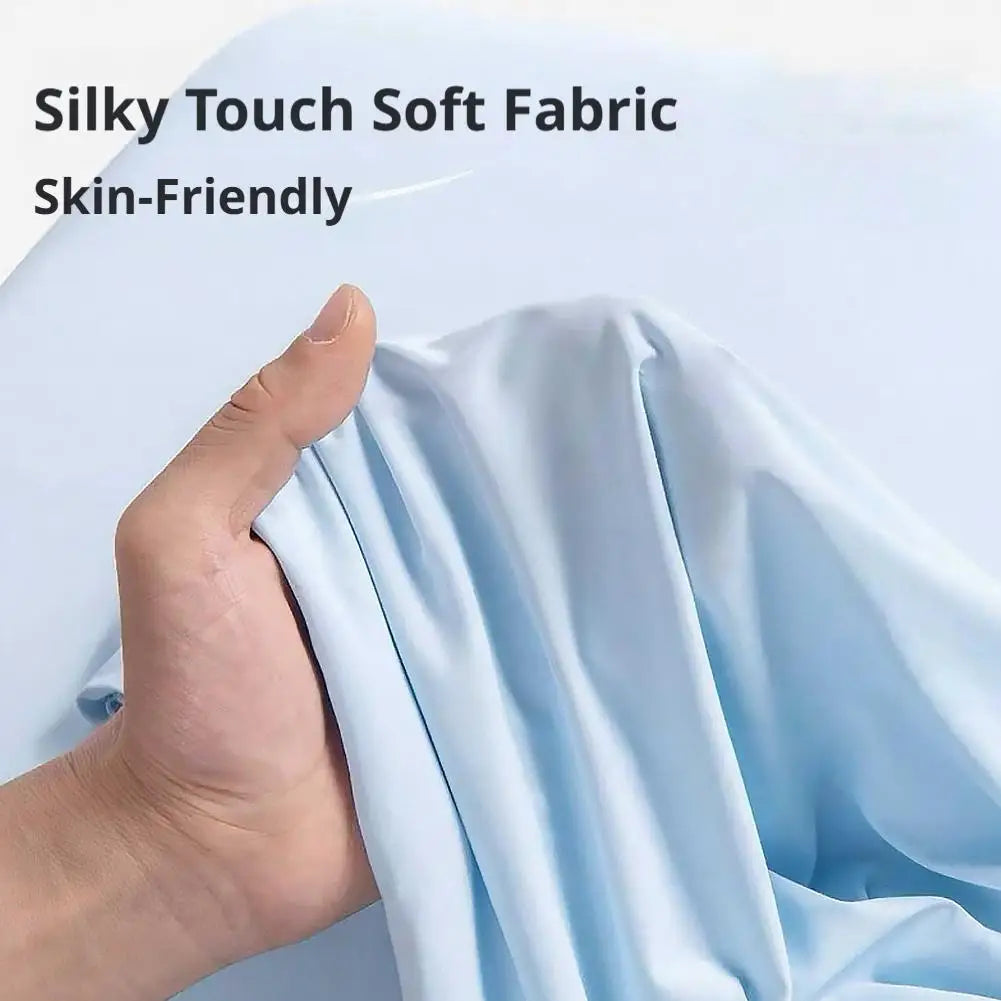 Skin‑Friendly Cooling Pillowcase Adjustable Drawstring Non‑Slip Design Breathable Moisture‑Wicking Pillow Cover for Summer Sleep