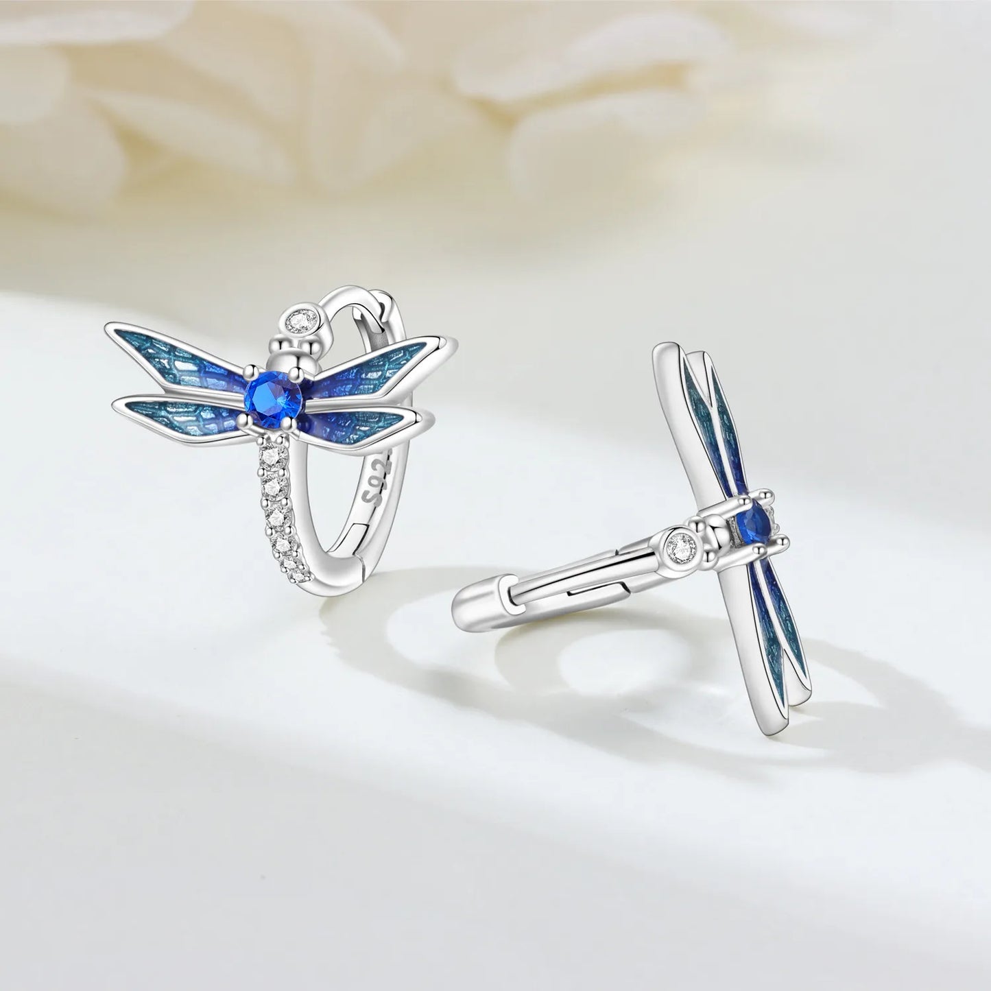 MISEFF S925 Sterling Silver Earring Exquisite Insect Gradient Dragonfly Earrings Original Jewelry Birthday Gifts For Women