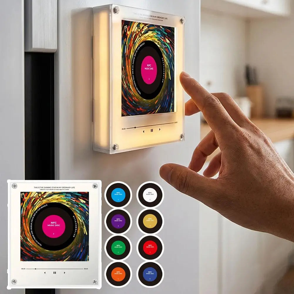NFC Touch Instant Play Vinyl Record Music Box Night Light To Customize Refrigerator Stickers Creative Ornament