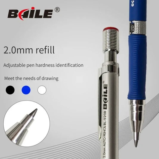 2.0mm Mechanical Pencil Set – 2B Lead Refills for Writing & Sketching