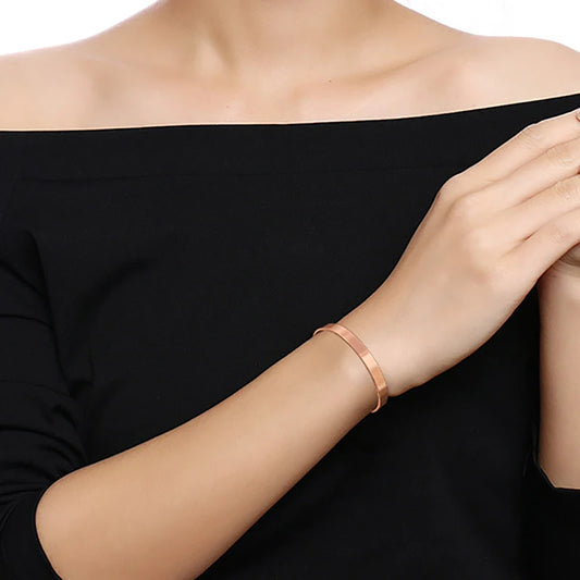 Fashion Pure Copper Magnetic Bracelet for Women Men Cuff Adjustable Size Bangles Arthritis Health Solid Copper Jewelry