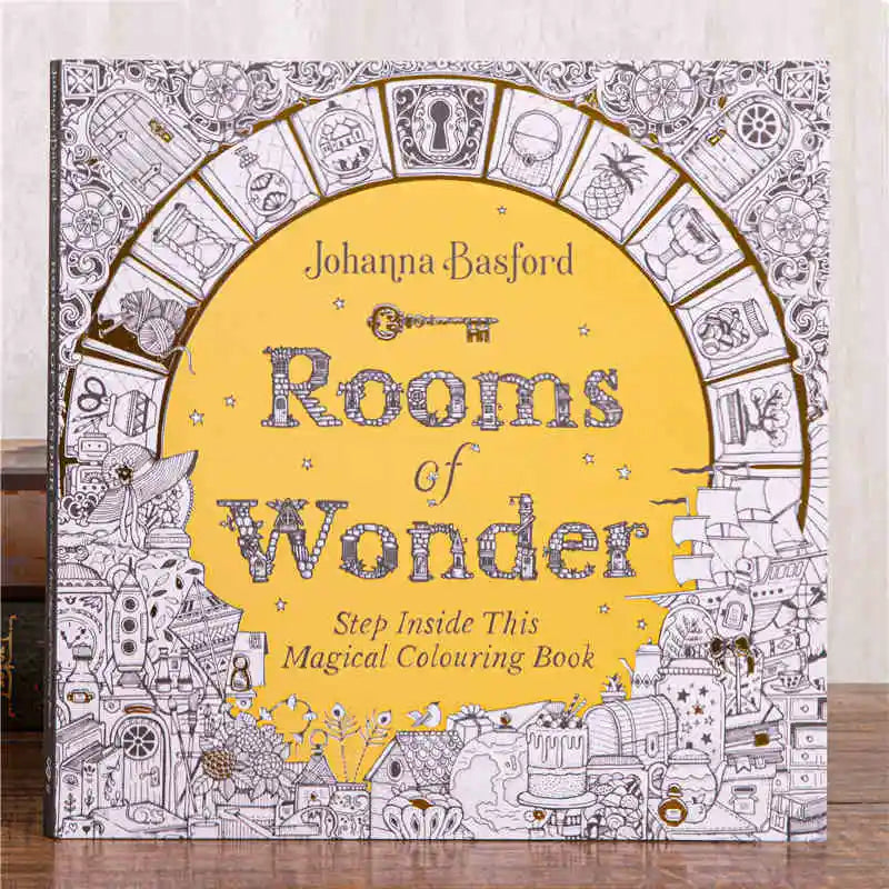 New 80 Pages 25*25cm Rooms Of Wonder Coloring Book For Children Adult Decompression Painting Book For Adult Kids Picture Book