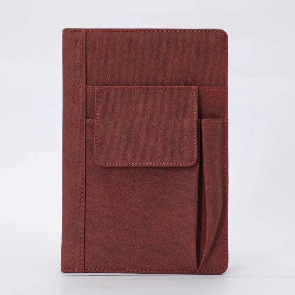 Storage Pocket Notebook Delicate Pu Cover Notebook Pen Loop Journal Rounded Corner A5 Notebook For Personal Use Gift Office Use