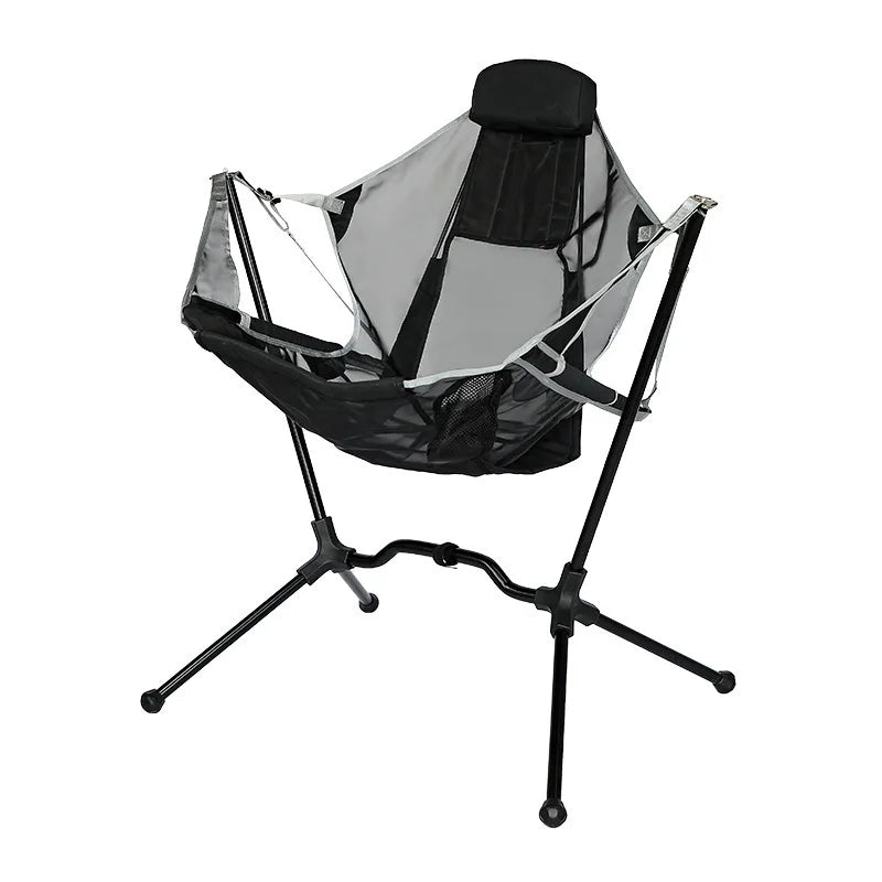 Portable outdoor camping swing rocking chair lightweight durable stable folding chair breath netting mesh seat cool summer chair