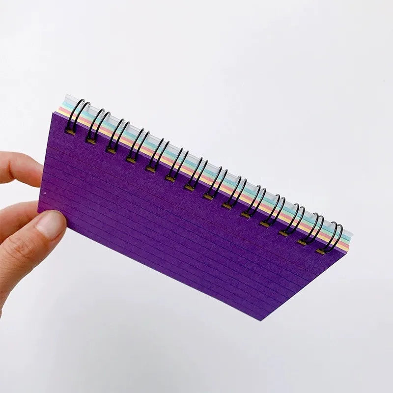 50 Sheets/book Colorful Tearable Spiral Notebook Horizontal Line Minimalist Transparent Cover Memo Pad School Office Writing Pad