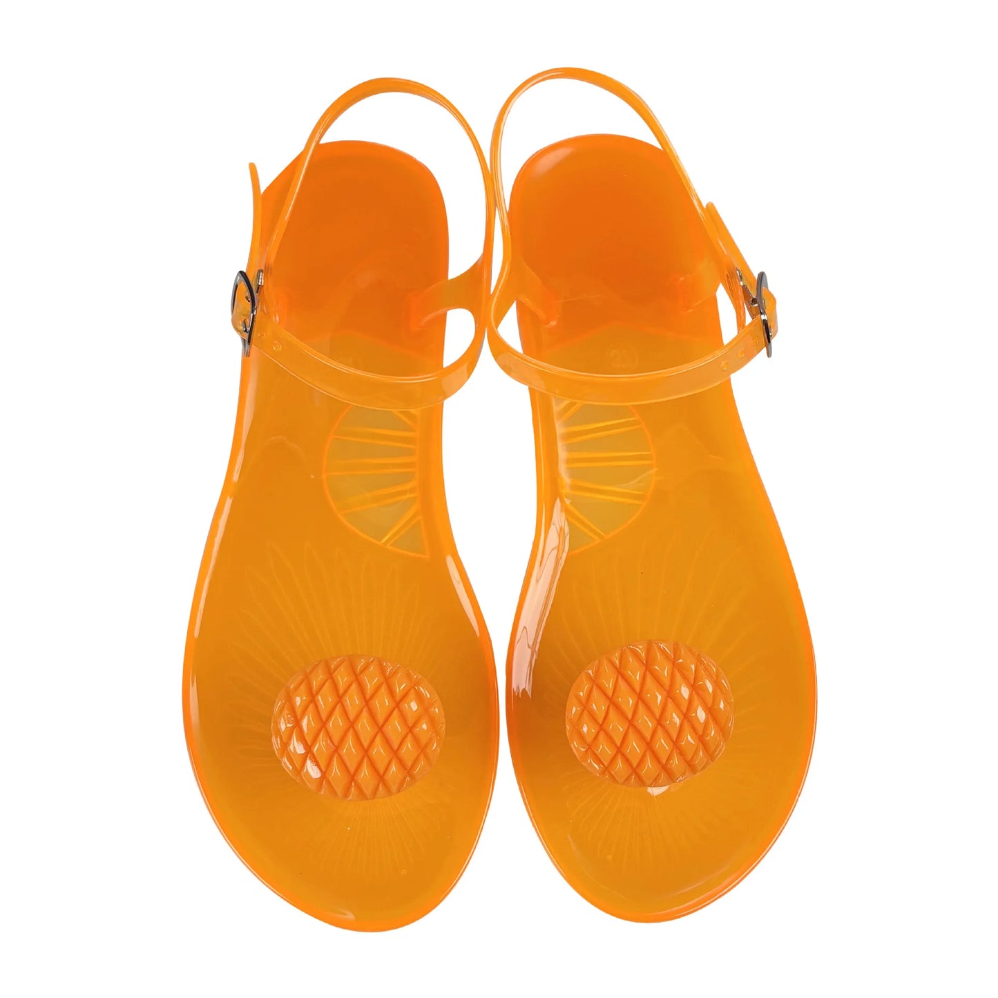 Plus Size 36-42 Ins Hot Sales Women Girls Jelly Sandals Colorfull Transparent PVC Beach Shoes Summer Fruit Flip-flop Shoes