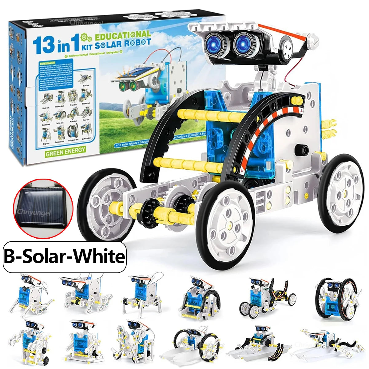 STEM Robot Kit 12 in 1 DIY Science Experiment Educational Learning Toys Engineering Technological Gadgets Gift for Kids Teens