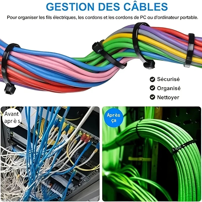 Multi-purpose Heavy-duty Nylon Tie Straps - Self-locking, Large Size 15.75 Inches, Suitable for Secure Bundling Office Home