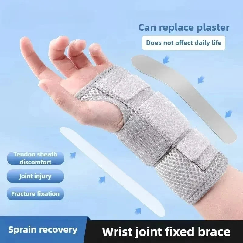 Adjustable Wrist Brace with Metal Splint Breathable Support for Sprains Carpal Tunnel Syndrome Injury Recovery for Pain Relief