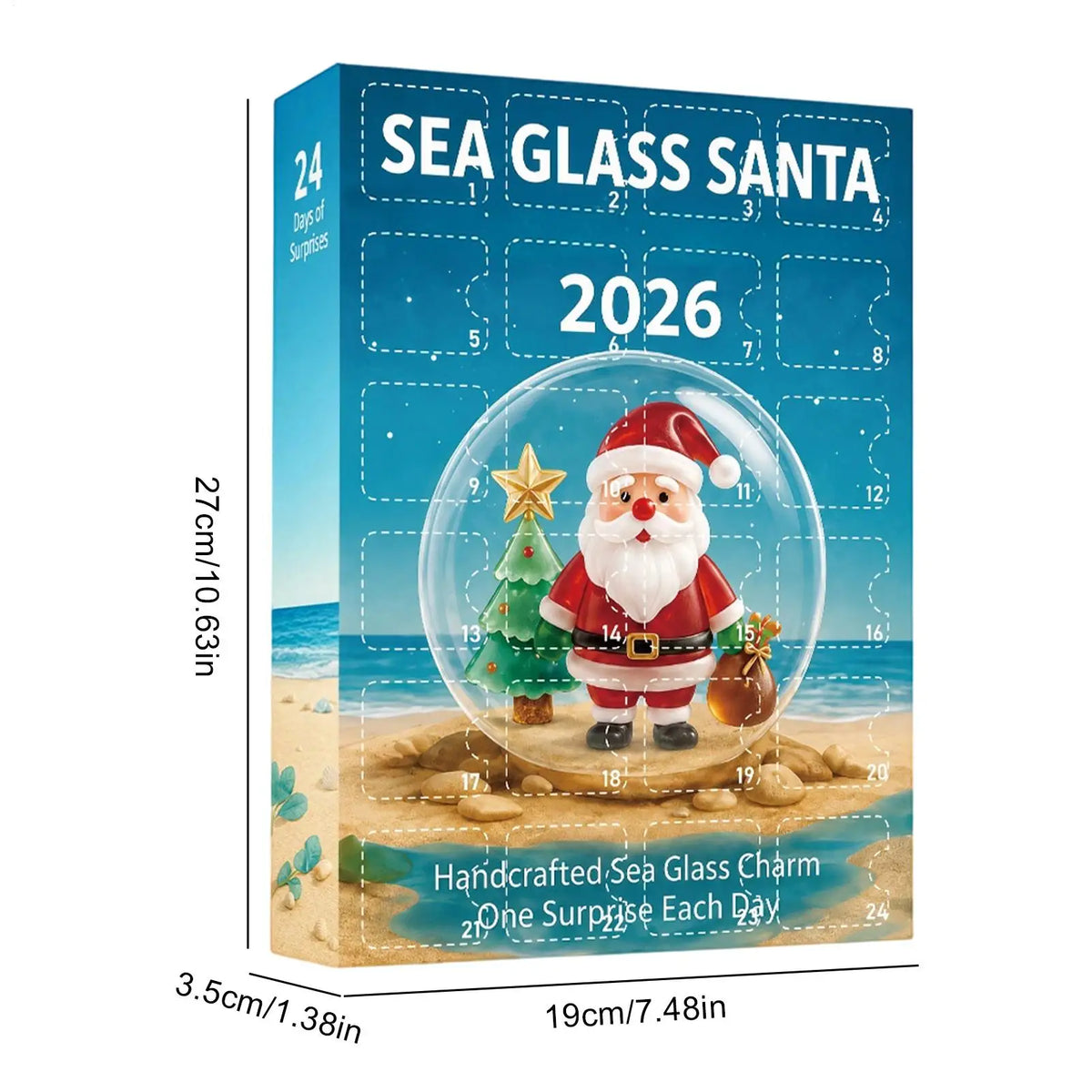 24 Days Christmas Advent Calendar 2D Acrylic Santa Claus Gingerbread Man Countdown Ornament 2026 Holiday Calendar