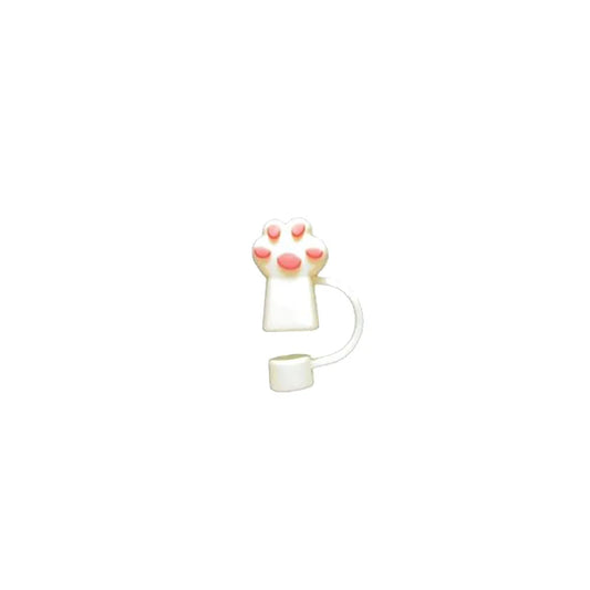 Cute Silicone Straw Toppers Cat Paw Straw Cover For Stanley 30/40oz Tumbler Cup Reusable Dust-Proof Spill-Proof Plug 10mm
