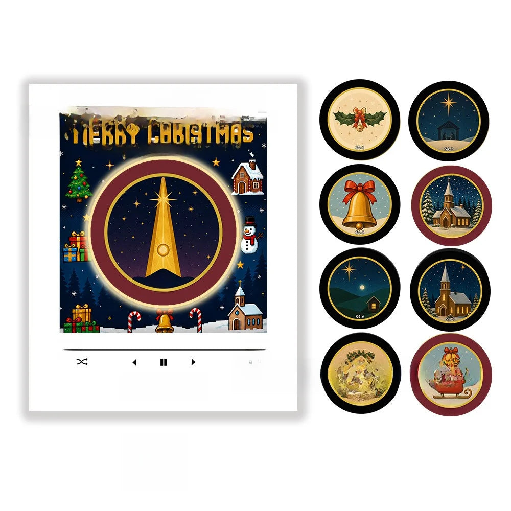 2026 Christmas NFC Light‑Up Rotating Craft Refrigerator Magnet Custom Play Music Box Xmas Home Decoration Holiday Present