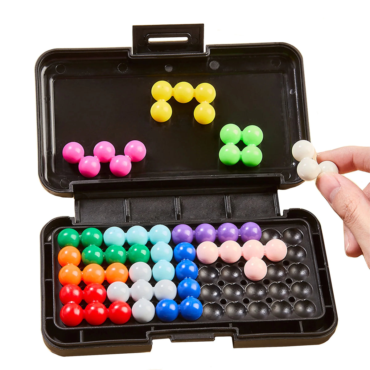 120 Challenges IQ 3D Puzzle Board Game Classic Pyramid Plate Pearl Logical Mind For Children Pyramid Beads Montessori Toys Gifts
