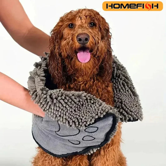 1pc Super Absorbent Pet Bath Towel Quick-drying Cat Towels Convenient Soft Bath Robe Dry Pet Cleaning Washcloth Dog Accessories