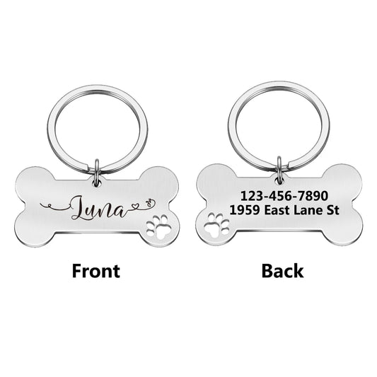 1pc Creative Custom Text The name of the love wavy line Personalized Dog Tags Customized Dog Collar With Name For Dog Tag Name