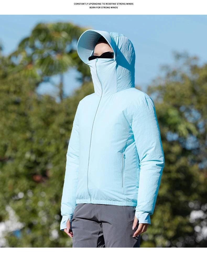 Summer Hooded Air-Conditioning Workwear with Fan Cooling, Outdoor Temperature-Reducing Breathable Hat-Brim Sun Protection Clothi