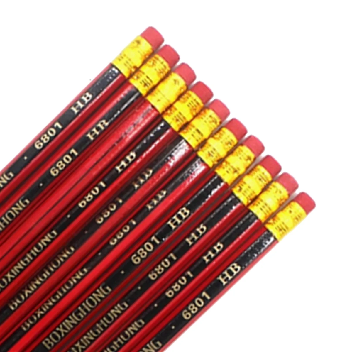 ABGV 100Pcs Sketch Pencil Wooden Lead Pencils HB Pencil with Eraser Children Drawing Pencil School Writing Stationery