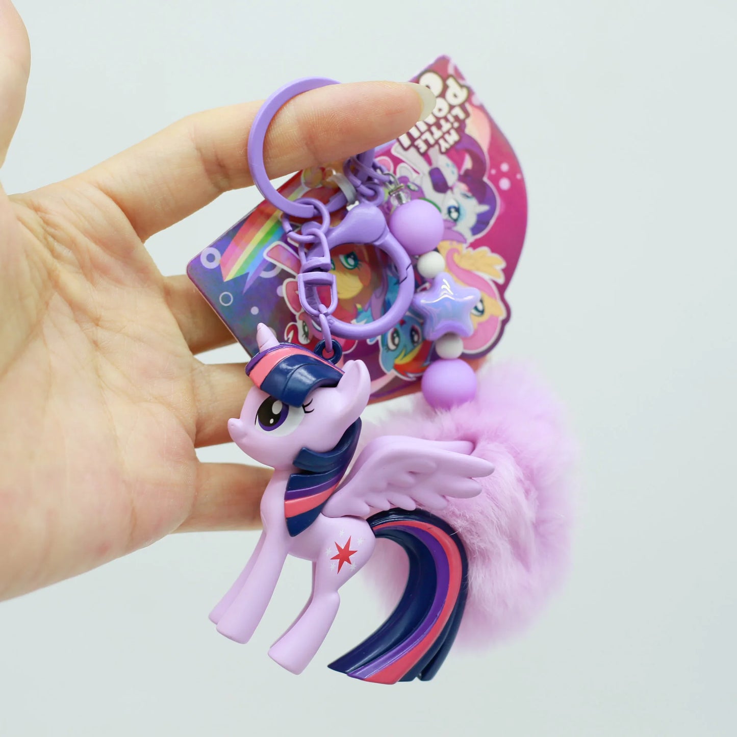 Genuine My Little Pony Kawaii Twilight Sparkle Applejack Pinkie Pie Keychain Pendant Anime Cartoon Birthday Gift Boys Girls Toys