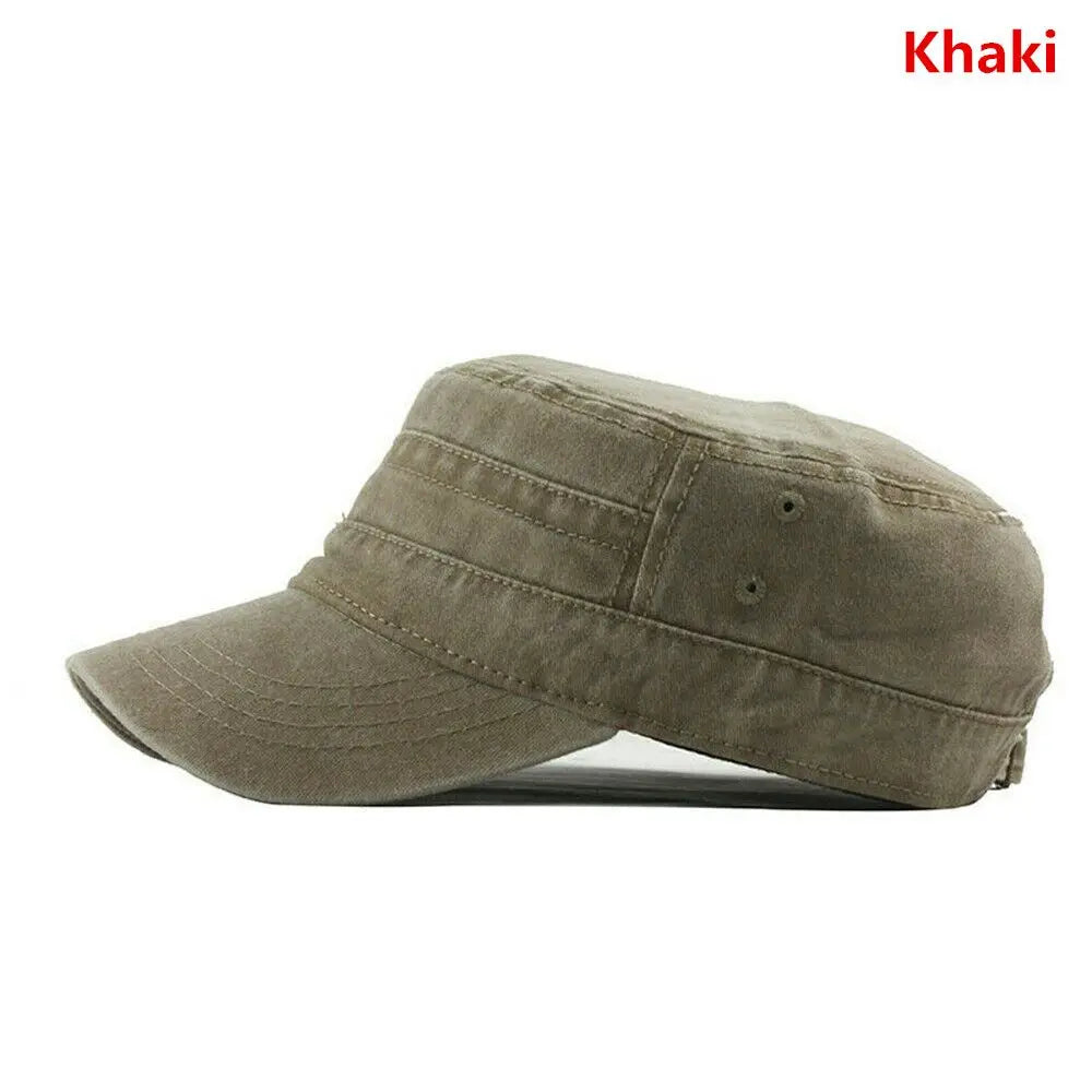 Big Head Man Large Size Pure Cotton Army Flat Cap Outdoors Baseball Cap Summer Polyester Plus Size Military Hat