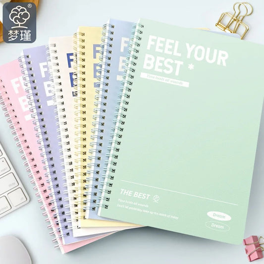 A5 B5 Thickened Spiral Notebooks Perforated Pages Loose-leaf Notebook for Students School Office Stationery Supplies