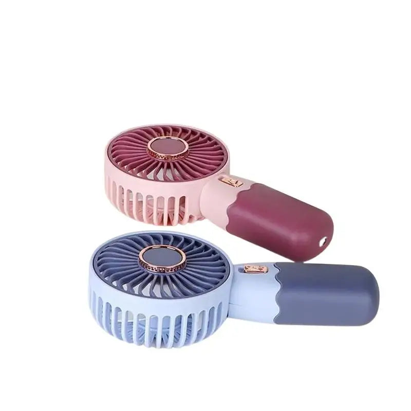 2In1 Mini Electric Fan Outdoor Portable Handheld Usb Rechargeable Cooling Desk Fan With Mobile Phone Stand Function Summer·